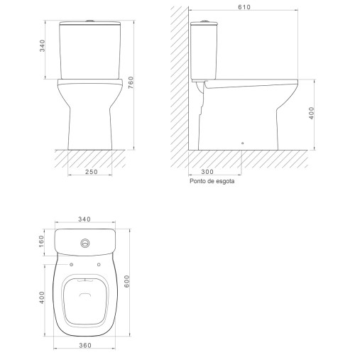 Kit Bacia P/ Cx Acoplada Flex - Branco