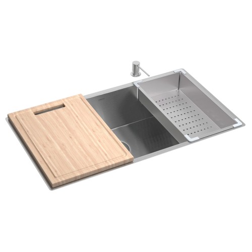 Cuba de Cozinha Retangular Deca com Acessórios 75x40cm Suprema Inox