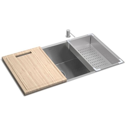Cuba de Cozinha Retangular Deca com Acessórios 75x40cm Suprema Inox