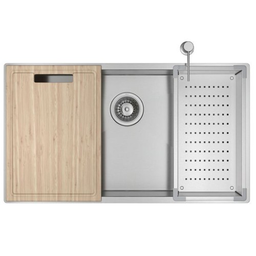 Cuba de Cozinha Retangular Deca com Acessórios 75x40cm Suprema Inox
