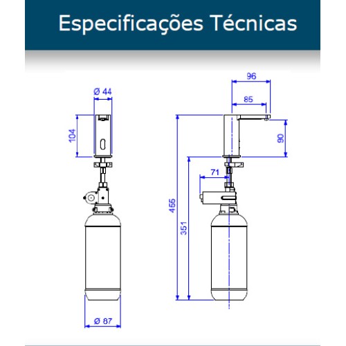 Dispensador Deca Eletrônico para Sabão Líquido Decalux Cromado
