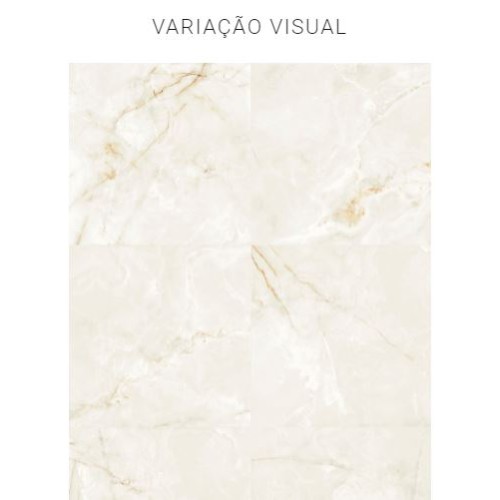 Porcelanato Polido Marmorizado 100x100cm Branco - Portinari Timeless Wh Pol Retificado