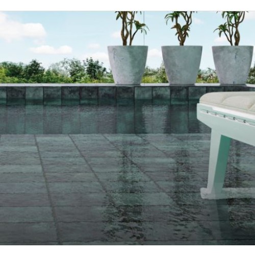 Porcelanato Pedra Hard 20x20cm Azul - Portinari Atlantis Bl Esmaltado Bold