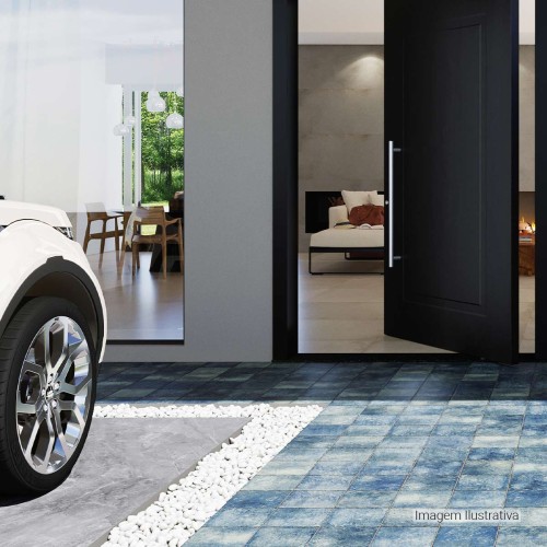 Porcelanato Pedra Hard 20x20cm Azul - Portinari Atlantis Bl Esmaltado Bold