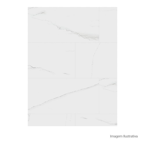 Porcelanato Acetinado Marmorizado 60x120cm Branco - Portinari Lumina Wh Act Esmaltado Retificado