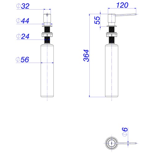 Dispenser de Sabão Deca Inox - Ac.500.Disp.Inx