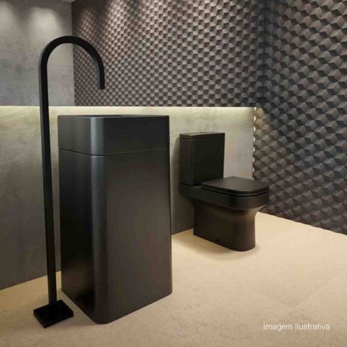 Torneira Curva de Piso Tube Black Matte