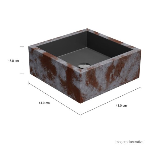 Cuba de Apoio Quadrada Deca 41x41cm Volcano Cubas