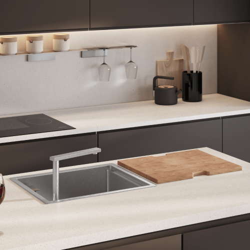 Cuba Cozinha Supra Hide Retangular 50x40cm Inox - Cc.670.40.Sup.Inx