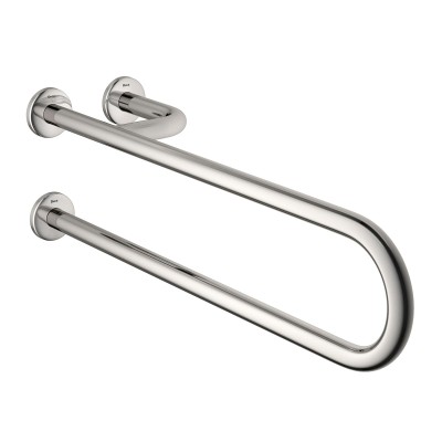 Barra de Apoio Lateral Fixa Esquerda Conforto 80 Cm Aço Polido