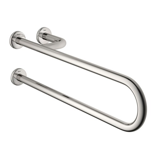 Barra de Apoio Lateral Fixa Esquerda Conforto 80 Cm Aço Polido