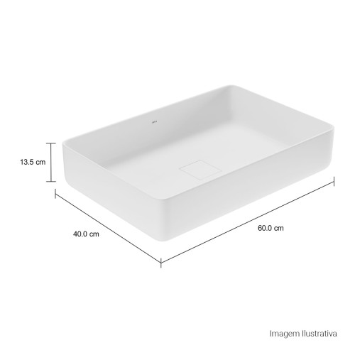 Cuba de Apoio Retangular Deca 40x60cm Branco Slim