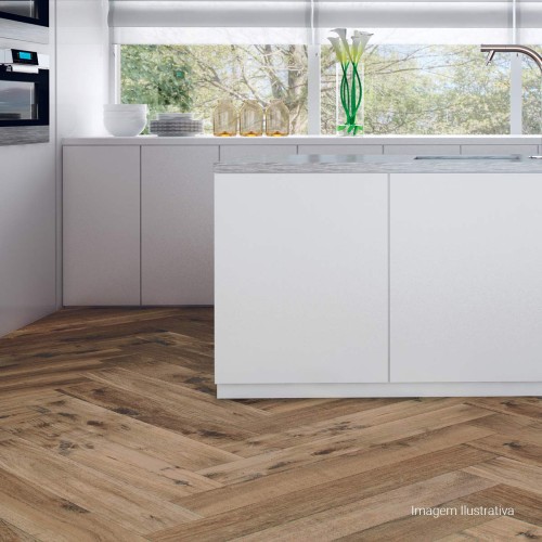 Porcelanato Acetinado Amadeirado 20x120cm Marrom - Portinari Arbo Hd Carvalho Hd Act Esmaltado Retificado