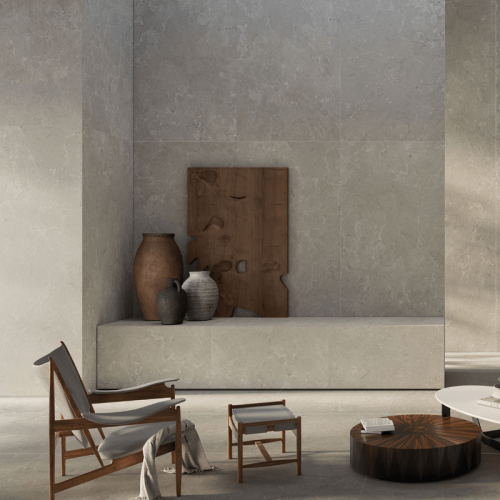 Porcelanato Pedra Acetinado 120x270cm Cinza - Portinari Carpigiano Sgr Act Esmaltado Retificado - 6063307a