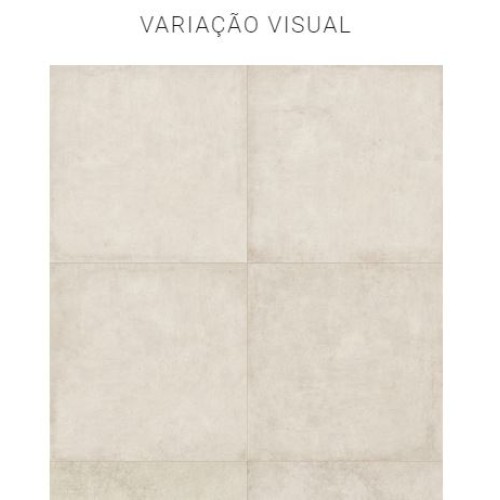 Porcelanato Acetinado Cimentício 100x100cm Branco - Portinari Detroit Ofw Act Esmaltado Retificado
