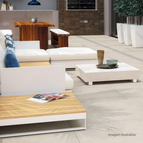 Porcelanato Acetinado Cimentício 100x100cm Branco - Portinari Detroit Ofw Act Esmaltado Retificado