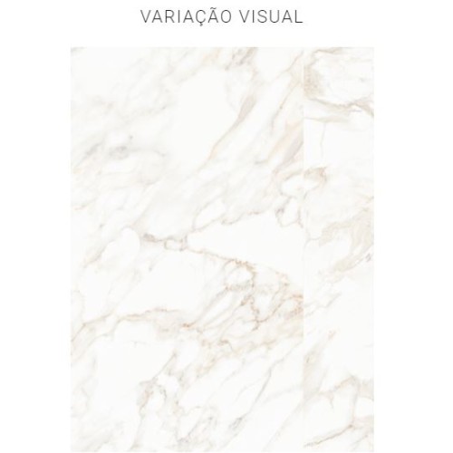Porcelanato Polido Marmorizado 120x240cm Branco - Portinari Monumental Calacata Wh Pol Retificado