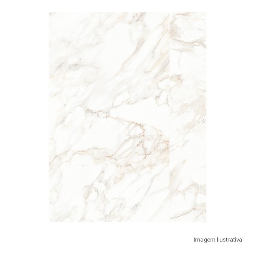 Porcelanato Polido Marmorizado 120x240cm Branco - Portinari Monumental Calacata Wh Pol Retificado