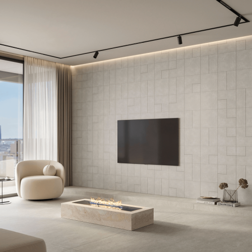 Porcelanato Cimentício Natural 90x180cm Cinza - Portinari Citta Sgr Nat Esmaltado Retificado