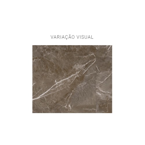Porcelanato Polido Marmorizado 120x240cm Cinza - Portinari Soneto Marble Dgr Pol Retificado