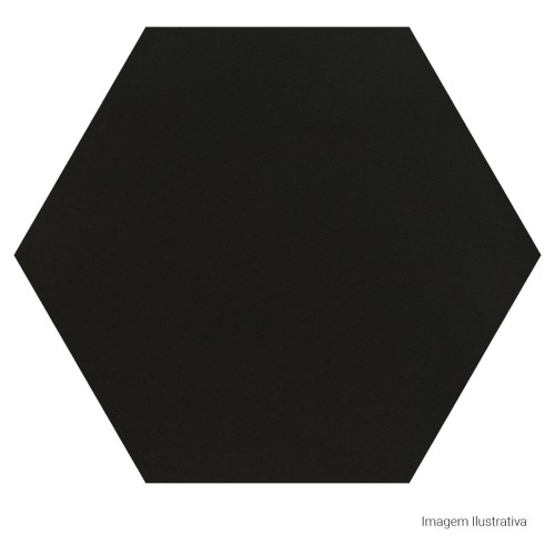 Porcelanato Monocromatico Natural 17,5x17,5cm Preto - Portinari Rima Hexa Bk Nat Esmaltado Bold