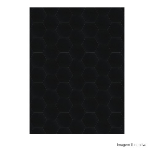 Porcelanato Monocromatico Natural 17,5x17,5cm Preto - Portinari Rima Hexa Bk Nat Esmaltado Bold