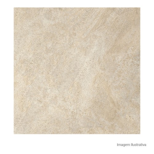 Porcelanato Pedra Hard 80x80cm Bege - Portinari Rochedo Be Esmaltado Retificado