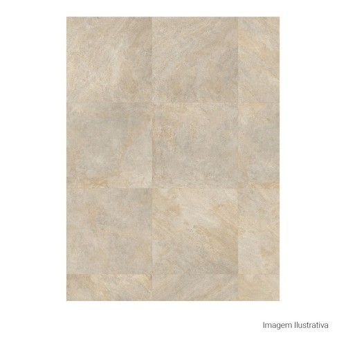 Porcelanato Pedra Hard 80x80cm Bege - Portinari Rochedo Be Esmaltado Retificado