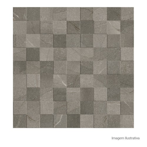 Porcelanato Pedra Matte/lux 60x60cm Cinza - Portinari Simetria Stone Dgr Mlx Esmaltado Retificado