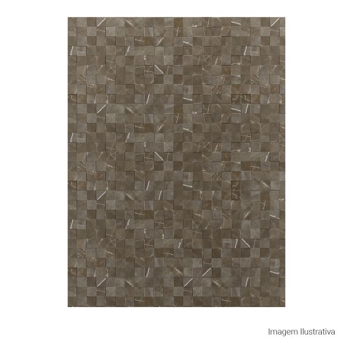Porcelanato Marmorizado Matte 60x60cm Marrom - Portinari Simetria Marble Bw Esmaltado Retificado