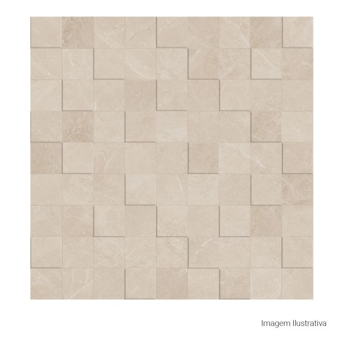 Porcelanato Marmorizado Matte 60x60cm Bege - Portinari Simetria Marble Sbe Esmaltado Retificado