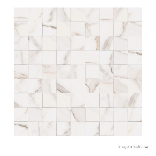 Porcelanato Marmorizado Matte 60x60cm Branco - Portinari Simetria Marble Wh Esmaltado Retificado