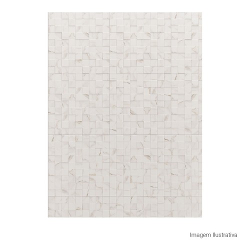 Porcelanato Marmorizado Matte 60x60cm Branco - Portinari Simetria Marble Wh Esmaltado Retificado