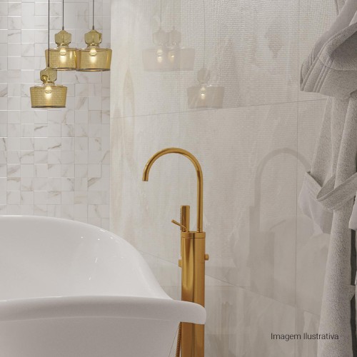 Porcelanato Marmorizado Matte 60x60cm Branco - Portinari Simetria Marble Wh Esmaltado Retificado