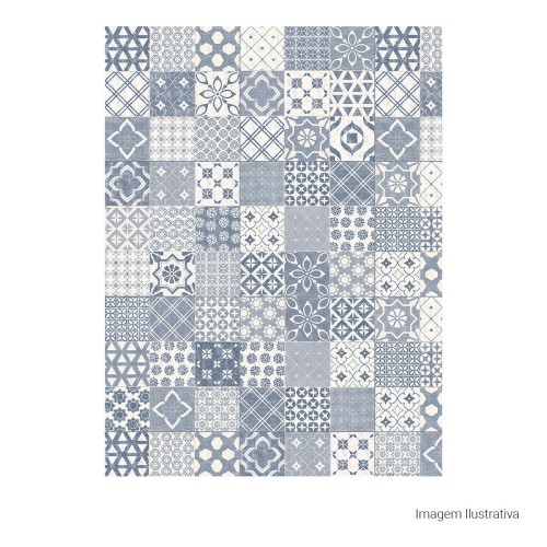 Porcelanato Decorado Natural 60x60cm Azul - Portinari Lisboa Bl Nat Esmaltado Retificado