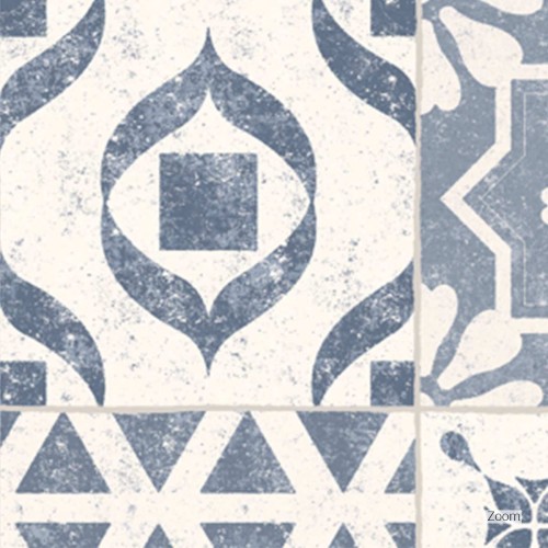 Porcelanato Decorado Natural 60x60cm Azul - Portinari Lisboa Bl Nat Esmaltado Retificado