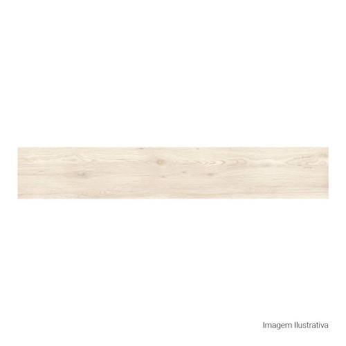 Porcelanato Acetinado Amadeirado 20x120cm Branco - Portinari Giardino Wh Act Esmaltado Retificado