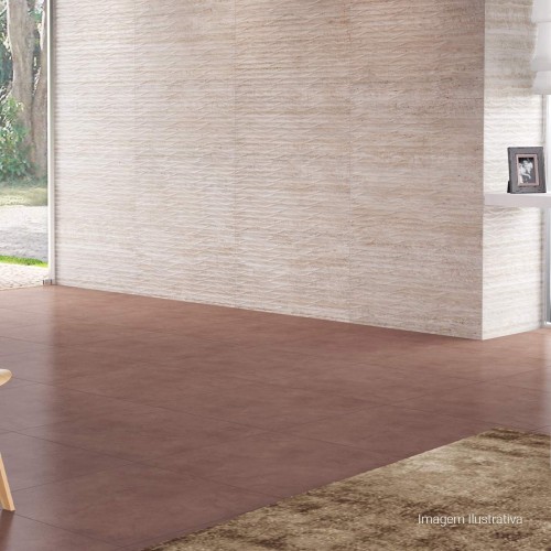 Porcelanato Acetinado Cimentício 60x60cm Marrom - Portinari Loft No Esmaltado Bold