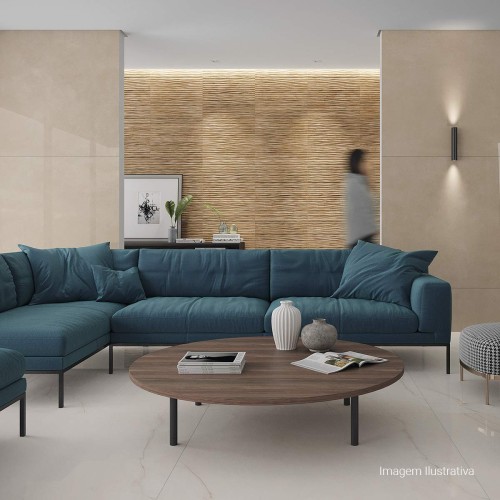 Porcelanato Polido Cimentício 120x120cm Marrom - Portinari Citta No Pol Retificado