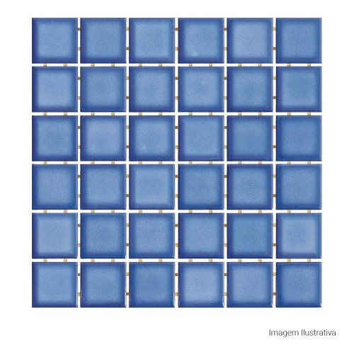 Porcelanato Monocromatico Lux 5x5cm Azul - Portinari Creare Anis Esmaltado Bold