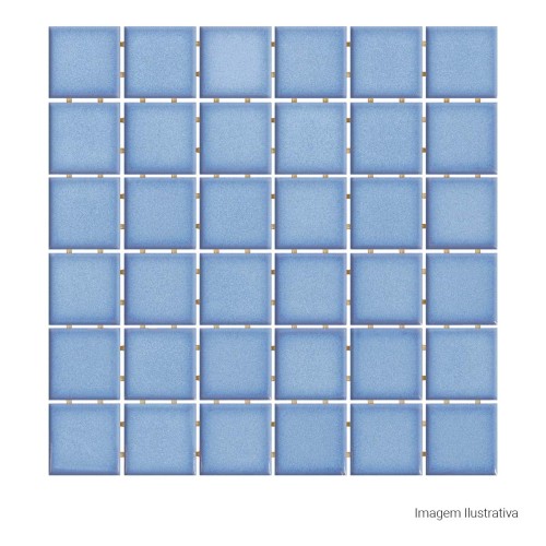 Porcelanato Monocromatico Lux 5x5cm Azul - Portinari Creare Ceu Esmaltado Bold