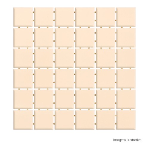 Porcelanato Monocromatico Lux 5x5cm Bege - Portinari Creare Cream Esmaltado Bold