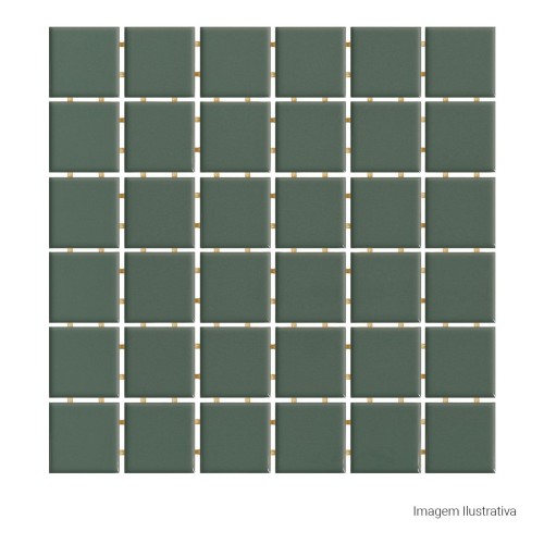 Porcelanato Monocromatico Lux 5x5cm Verde - Portinari Creare Folha Esmaltado Bold