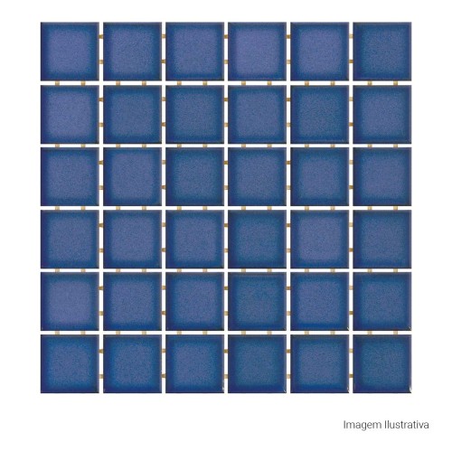 Porcelanato Monocromatico Lux 5x5cm Azul - Portinari Creare Marinho Esmaltado Bold