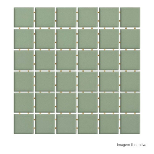 Porcelanato Monocromatico Lux 5x5cm Verde - Portinari Creare Oliva Esmaltado Bold