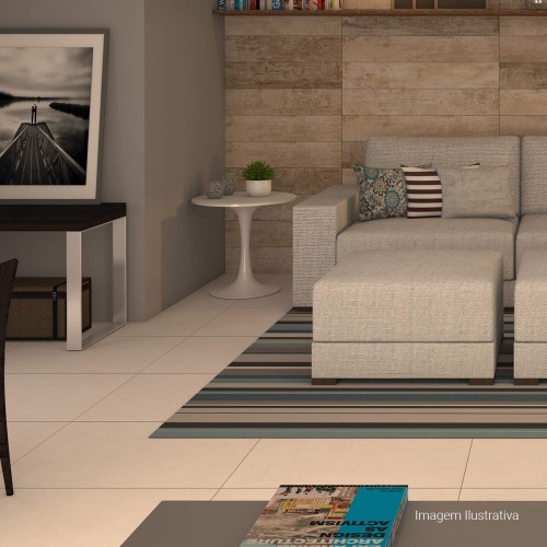 Porcelanato Acetinado Amadeirado 20x120cm Bege - Portinari Eco Home Hd Home Hd Be Esmaltado Retificado