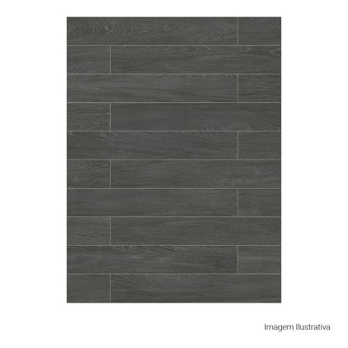 Porcelanato Amadeirado Natural 20x120cm Preto - Portinari Chaplin Bk Nat Esmaltado Retificado