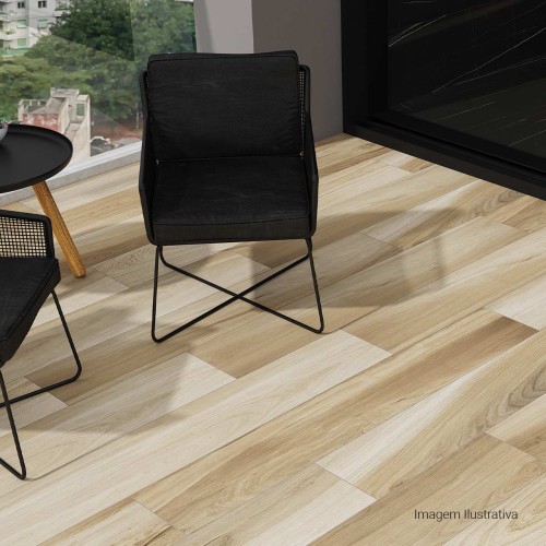 Porcelanato Amadeirado Hard 20x120cm Bege - Portinari Tavola Be Esmaltado Retificado