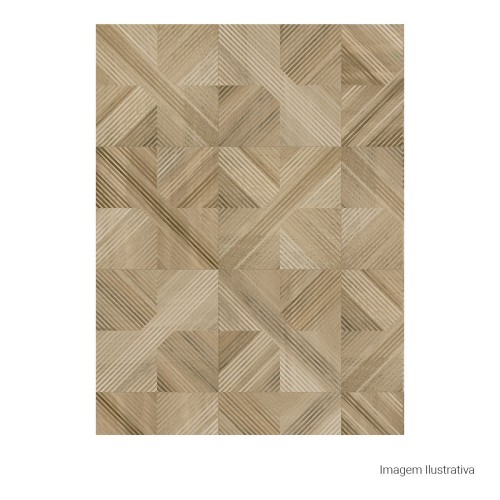 Porcelanato Amadeirado Natural 60x60cm Bege - Portinari Tavola Decor Be Nat Esmaltado Retificado
