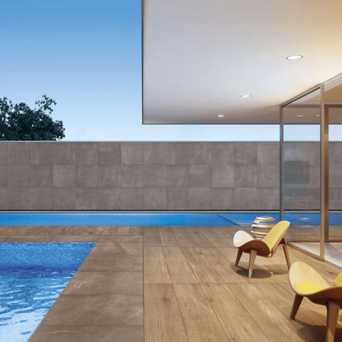 Porcelanato Amadeirado Hard 90x90cm Bege - Portinari Giardino Be Deck Esmaltado Retificado